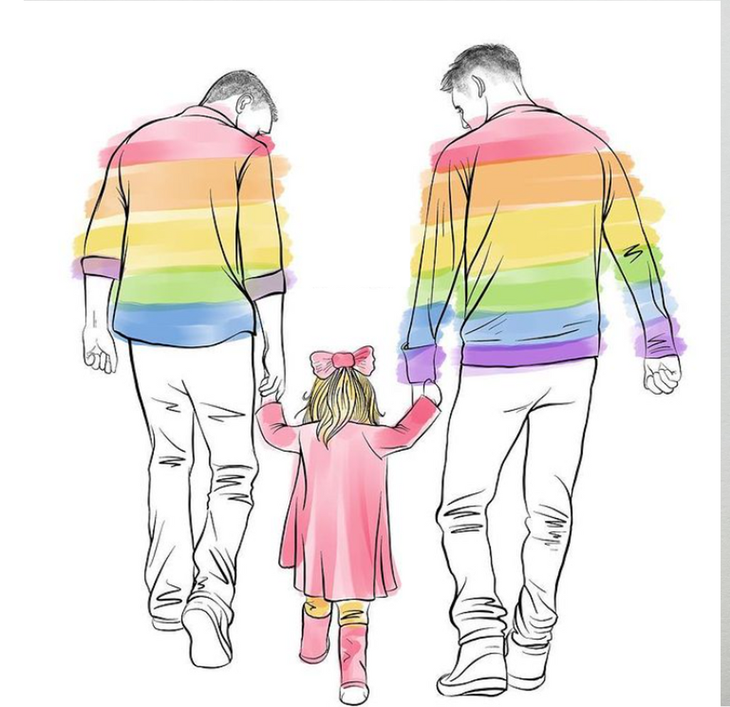 Michael Golian's Gay Dads with Girl Protest Image 2018