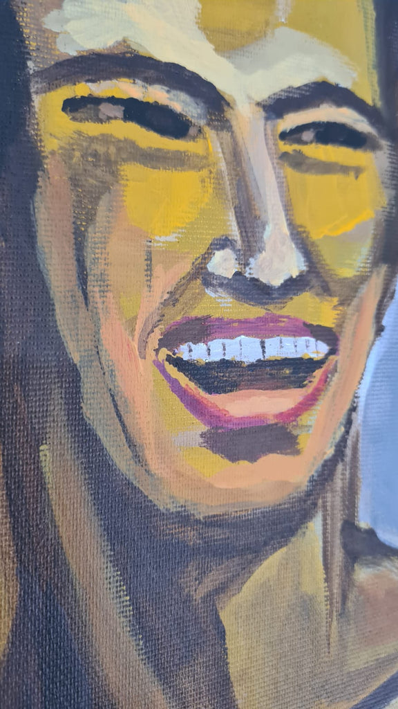 An acrylic painting - Amir Ginat Male Art - Friends - Detail - face